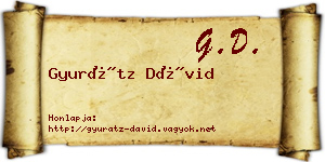 Gyurátz Dávid névjegykártya