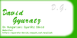 david gyuratz business card