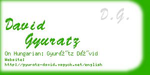 david gyuratz business card